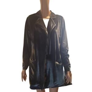 Amaryllis Size S Gray Velvet Open Front Blazer Cardigan Drape Jacket USA Made